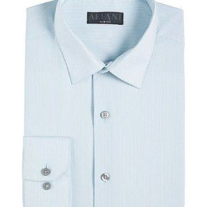 Alfani Men's Light Blue Striped Slim Fit Dress Shirt cotton Blend M-L-XL-XXL